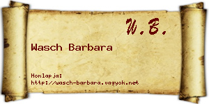 Wasch Barbara névjegykártya